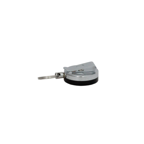 Snur retractabil cu clip pentru buzunar ecuson, metalic, diametru 40 mm, lungime max 75 cm