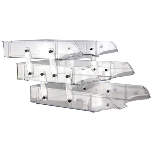 Tavite plastic suprapozabile culisante 3/set cu distantier Ark - transparent