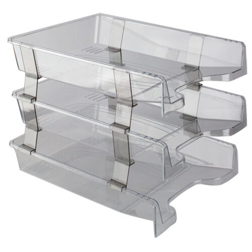 Tavite plastic suprapozabile fixe 3/set cu distantier Ark - transparent
