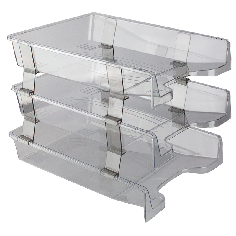 Tavite plastic suprapozabile fixe 3/set cu distantier Ark - transparent