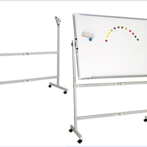 Whiteboard magnetic rotativ cu 2 fete, rama aluminiu si suport mobil 120x180 cm EVOffice