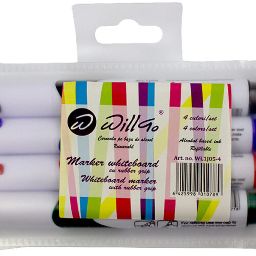 Whiteboard marker 4 culori/set Willgo