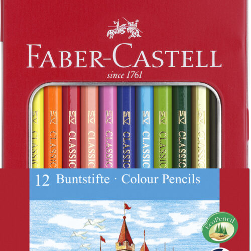 CREIOANE COLORATE 12 CULORI CUTIE METAL-2 FABER-CASTELL