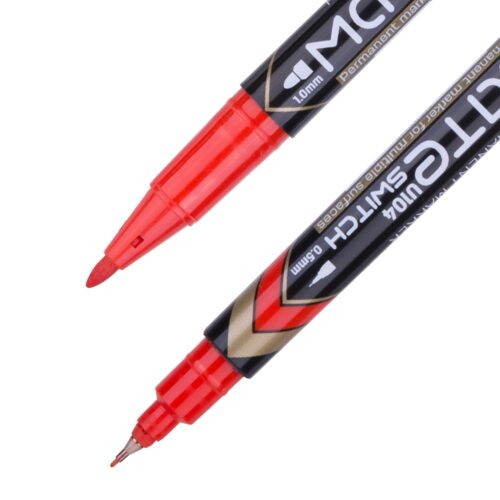 MARKER CD 2 CAPETE 0.5/1MM ROSU DELI