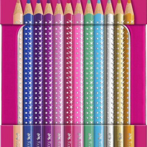 SET CADOU 12 CREIOANE COLORATE SPARKLE FABER-CASTELL