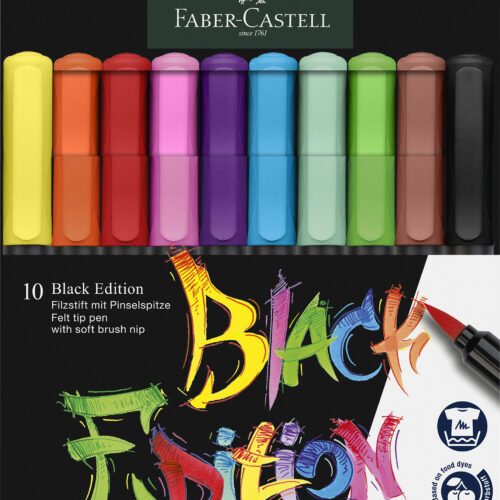 BRUSH PENS BLACK EDITION SET 10 CULORI FABER-CASTELL