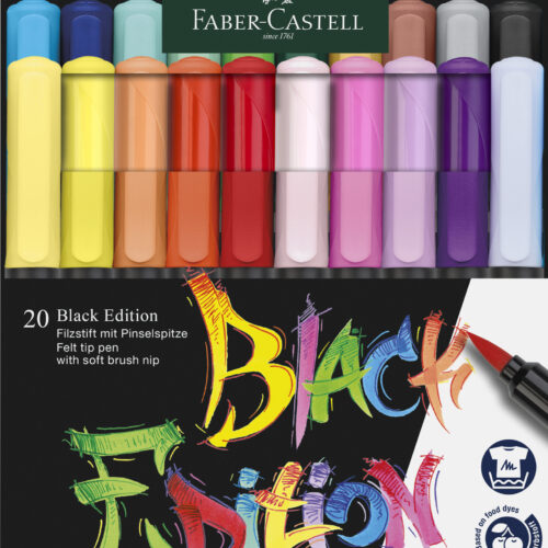 BRUSH PENS BLACK EDITION SET 20 CULORI FABER-CASTELL