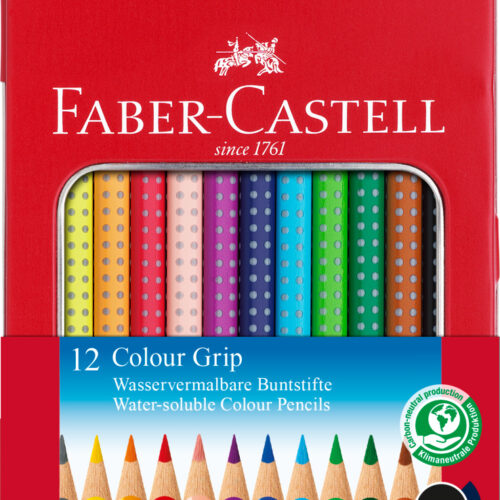 CREIOANE COLORATE 12 CULORI CUTIE METAL GRIP 2001 FABER-CASTELL