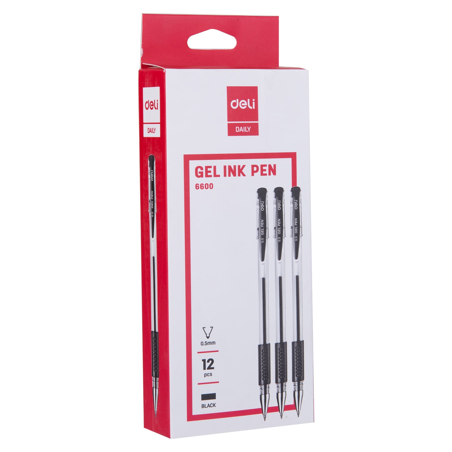 PIX CU GEL SI GRIP 6600 0.5MM NEGRU DELI - imagine 3