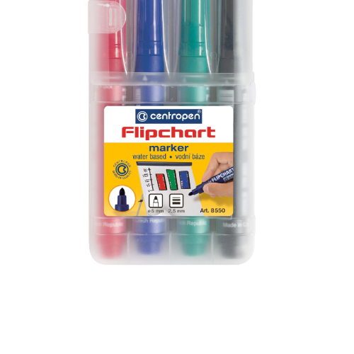 MARKER FLIPCHART 4/SET 2.5MM 8550 CENTROPEN