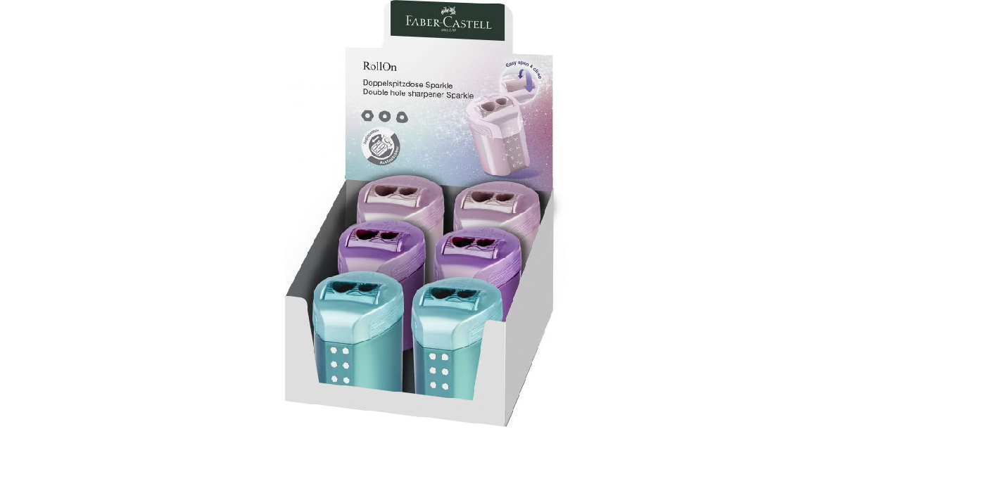 ASCUTITOARE DUBLA ROLL ON SPARKLE PASTEL FABER-CASTELL