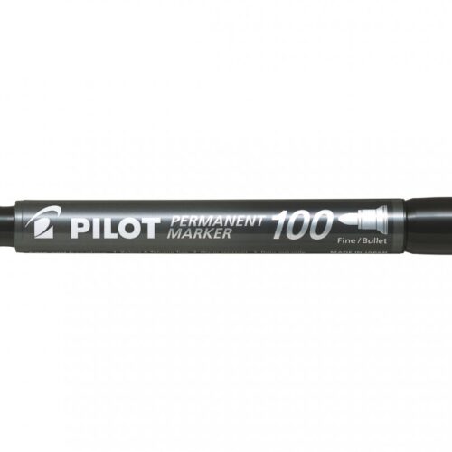 MARKER PERMANENT NEGRU VARF ROTUND 3MM 100 PILOT