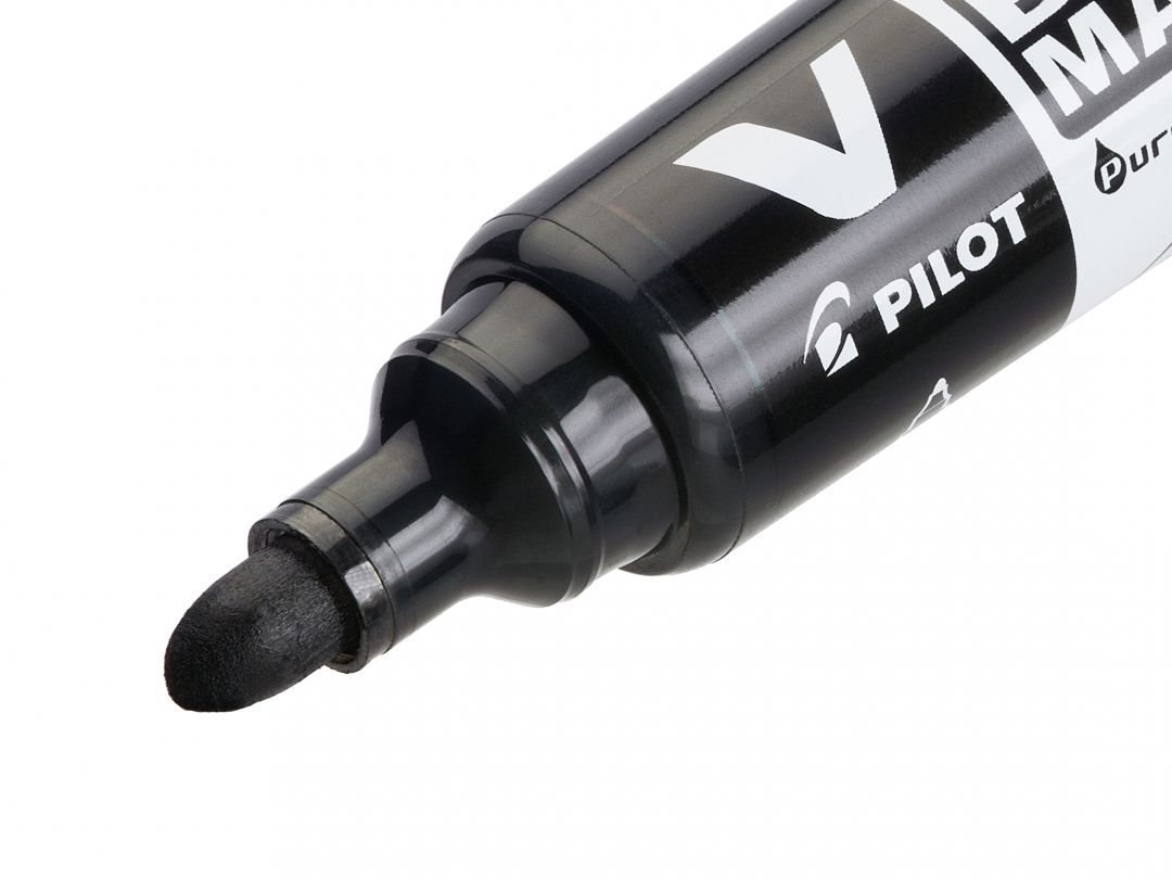 MARKER WHITEBOARD NEGRU 6MM VARF ROTUND VBOARD PILOT - imagine 3