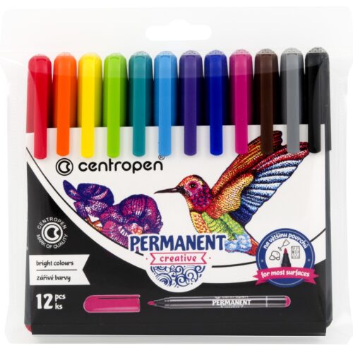MARKERE PERMANENTE CREATIVE SLIM 12/SET CENTROPEN