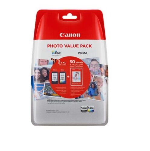 SET CARTUS PG-545XL, CL-546XL + 50 COLI HARTIE FOTO 10*15 ORIGINAL CANON