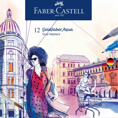 MARKER SOLUBIL 2 CAPETE SET 12 BUC GOLDFABER FABER-CASTELL