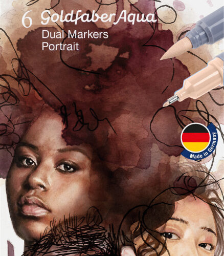 MARKER SOLUBIL 2 CAPETE SET 6 BUC PORTRET GOLDFABER FABER-CASTELL