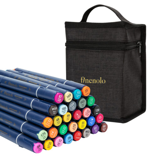 SET 30 MARKERE SKETCHING VARF DUBLU ROTUND/TESIT HUSA TEXTILA DELI