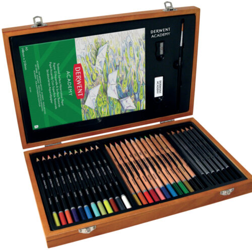SET COMPLET DESEN 35 BUC CUTIE LEMN DERWENT ACADEMY