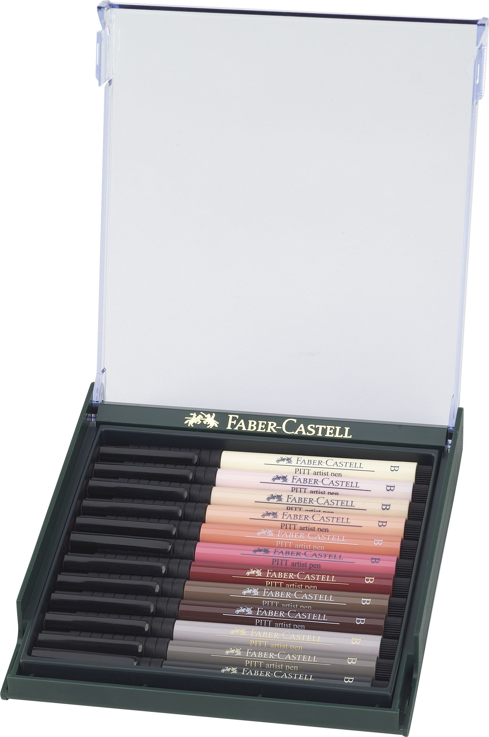 CUTIE 12 CULORI PITT ARTIST PEN TONURILE PIELII FABER-CASTELL - imagine 2