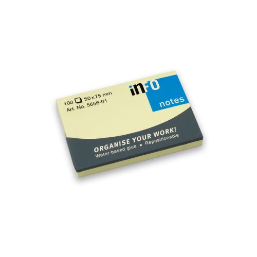 NOTES ADEZIV 50*75MM GALBEN PAL 100 FILE INFO NOTES