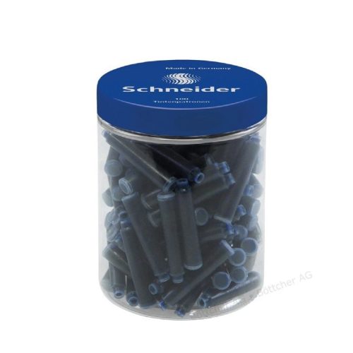 Patroane SCHNEIDER, 100buc/borcan cu capac plastic - cerneala albastru royal