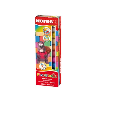 PLASTILINA 10 CULORI 200G KORES