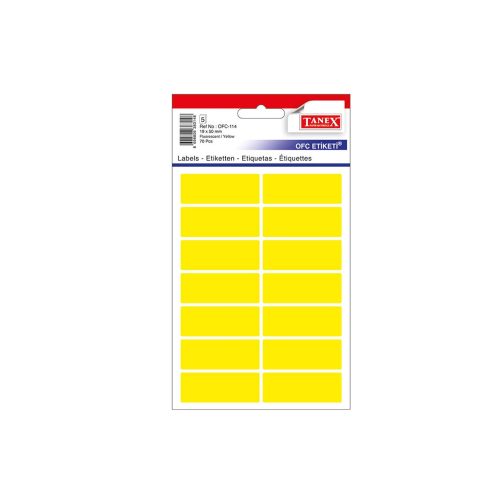 ETICHETE 19*50MM COLTURI ROTUNDE GALBENE 70/SET TANEX