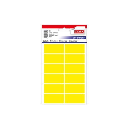 ETICHETE 23*50MM COLTURI ROTUNDE GALBENE 60/SET TANEX