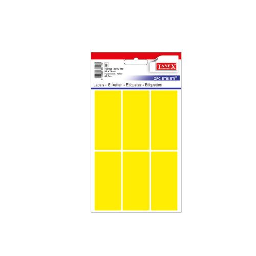 ETICHETE 33*74MM COLTURI ROTUNDE GALBENE 30/SET TANEX