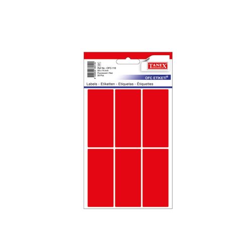 ETICHETE 33*74MM COLTURI ROTUNDE ROSII 30/SET TANEX