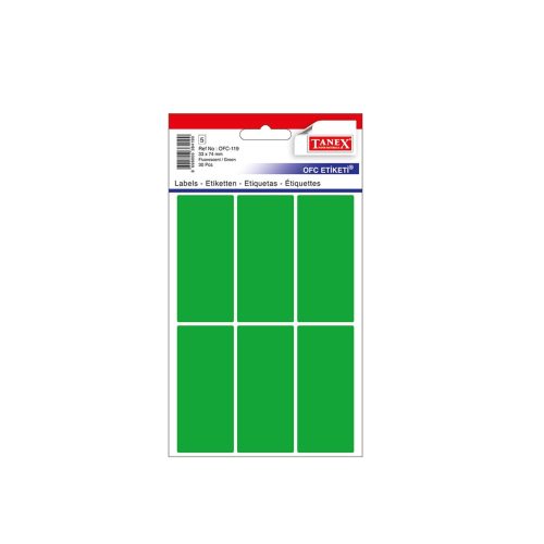 ETICHETE 33*74MM COLTURI ROTUNDE VERZI 30/SET TANEX