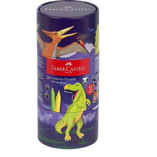 CARIOCA 20 CULORI DINOZAURI CONNECTOR FABER-CASTELL