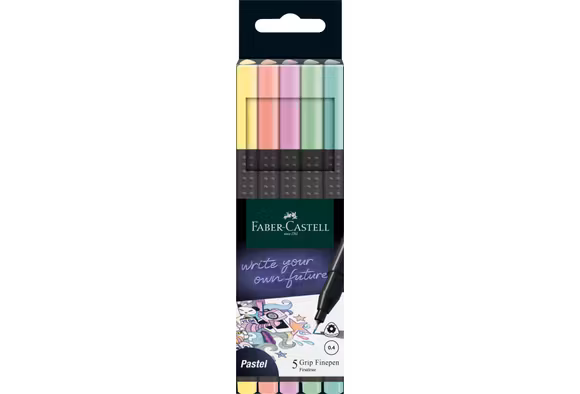 LINER 0.4MM SET 5 BUC PASTEL GRIP FABER-CASTELL