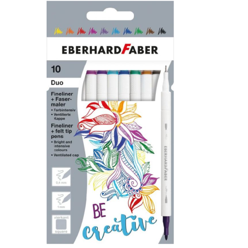 CARIOCI 10 CULORI 2 CAPETE (CARIOCA+LINER) EBERHARD FABER