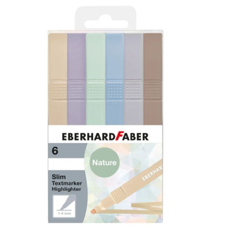 TEXTMARKER SLIM PATRAT SET 6 BUC NUANTE NATURALE EBERHARD FABER