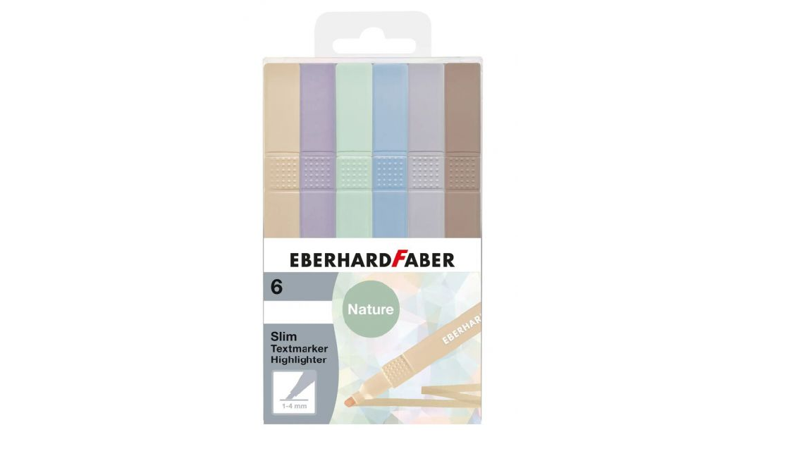 TEXTMARKER SLIM PATRAT SET 6 BUC NUANTE NATURALE EBERHARD FABER