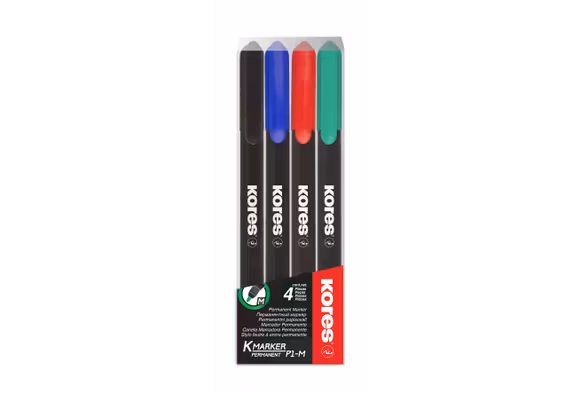 MARKER PERMANENT SET 4 1MM KORES