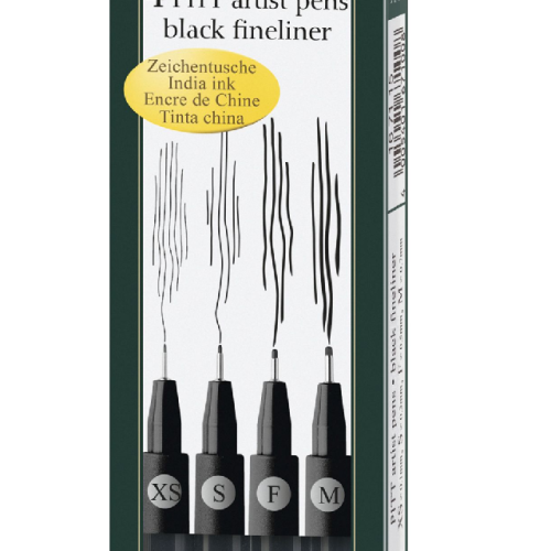 PITT ARTIST PEN SET 4 BUC F,M,S,XS FABER-CASTELL