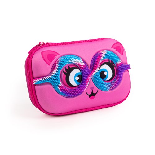 Penar cu fermoar ZIPIT Sensory Storage Box - Pink Kitty