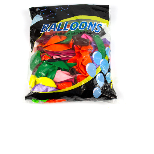Baloane latex multicolore mat 25 cm, 100 buc/set