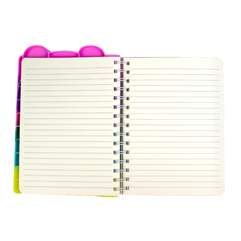 Caiet A5 80 file coperta silicon Pop-It - model bufnita - imagine 2