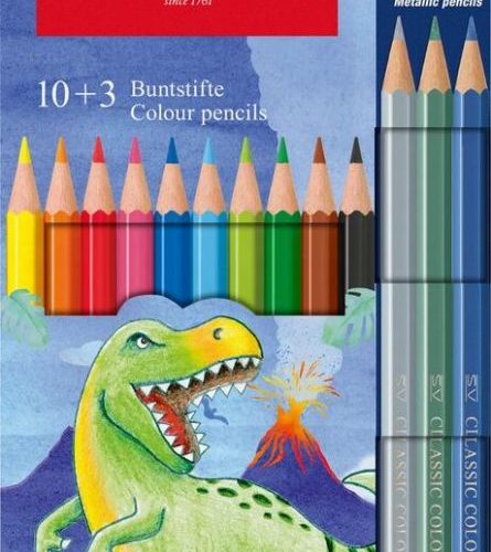 CREIOANE COLORATE 10+3 CULORI DINOZAURI FABER-CASTELL