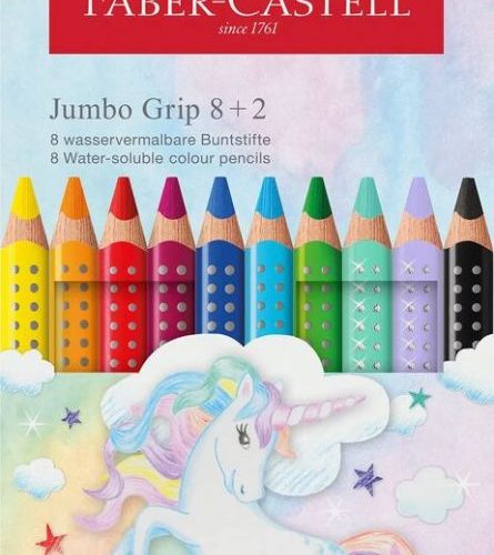 CREIOANE COLORATE 8+2 CULORI JUMBO GRIP UNICORNI FABER-CASTELL