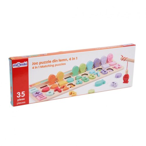 JOC PUZZLE DIN LEMN, 4 IN 1, 35 DE PIESE, MOMKI