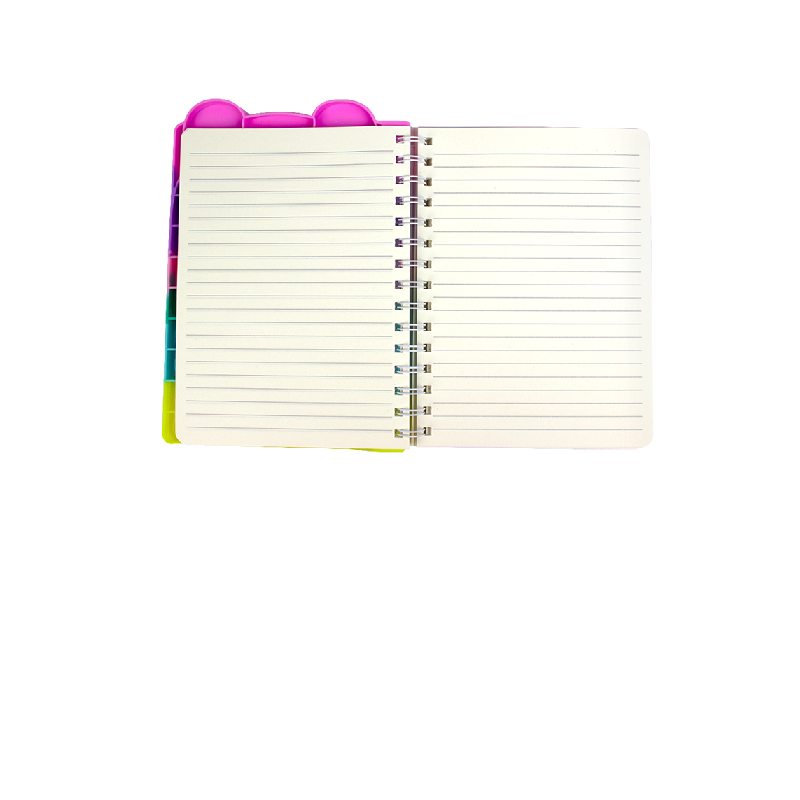 Caiet A5 80 file coperta silicon Pop-It - model urs panda - imagine 2