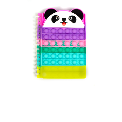 Caiet A5 80 file coperta silicon Pop-It - model urs panda