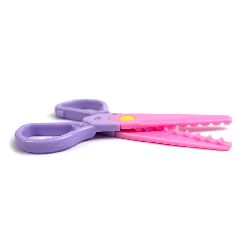 Foarfeca pentru hartie 13 cm, "Safety" cu lame din plastic, taiere diverse modele - imagine 2
