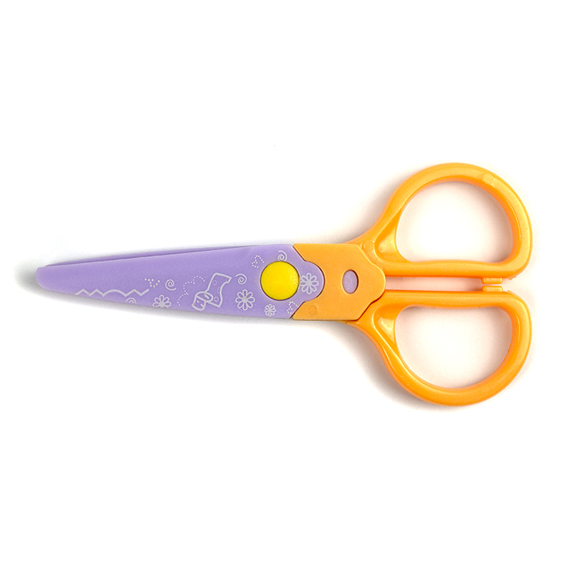 Foarfeca pentru hartie 13 cm, "Safety" cu lame din plastic, taiere diverse modele - imagine 6