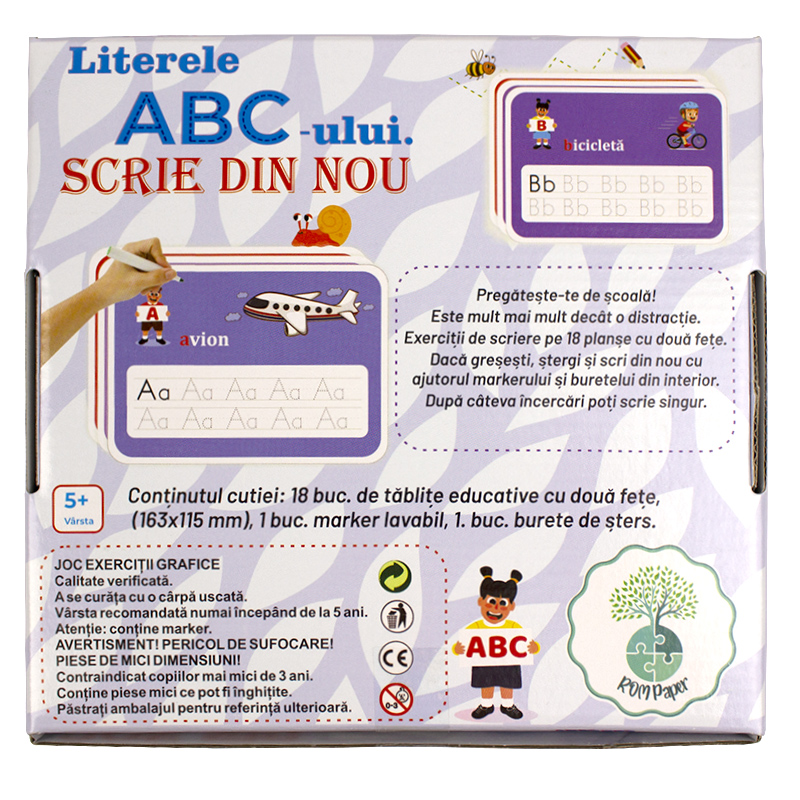 Joc educativ cu marker si burete - litere - imagine 3